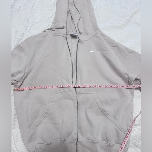 Nike Womens Phoenix Fleece Full Zip Hoodie Size XS Oversized Cream Jacket - Picture 7 of 9